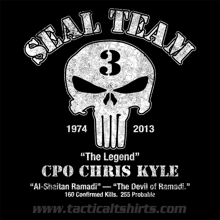 Chris Kyle Memorial Shirt Black Ink Steel Blue Indoor Gun Range