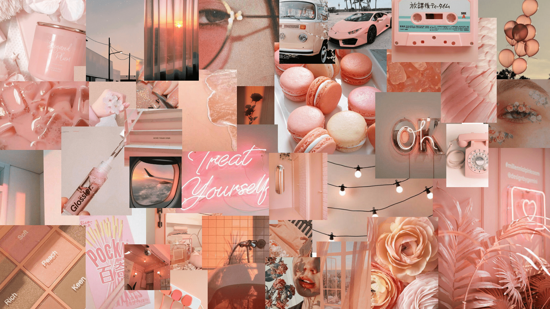 The Best Collage Rose Gold Aesthetic Wallpaper Laptop