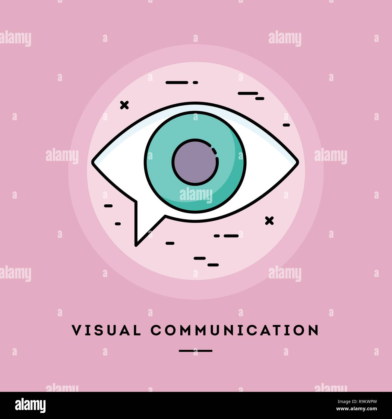 Visual communication flat design thin line banner Vector
