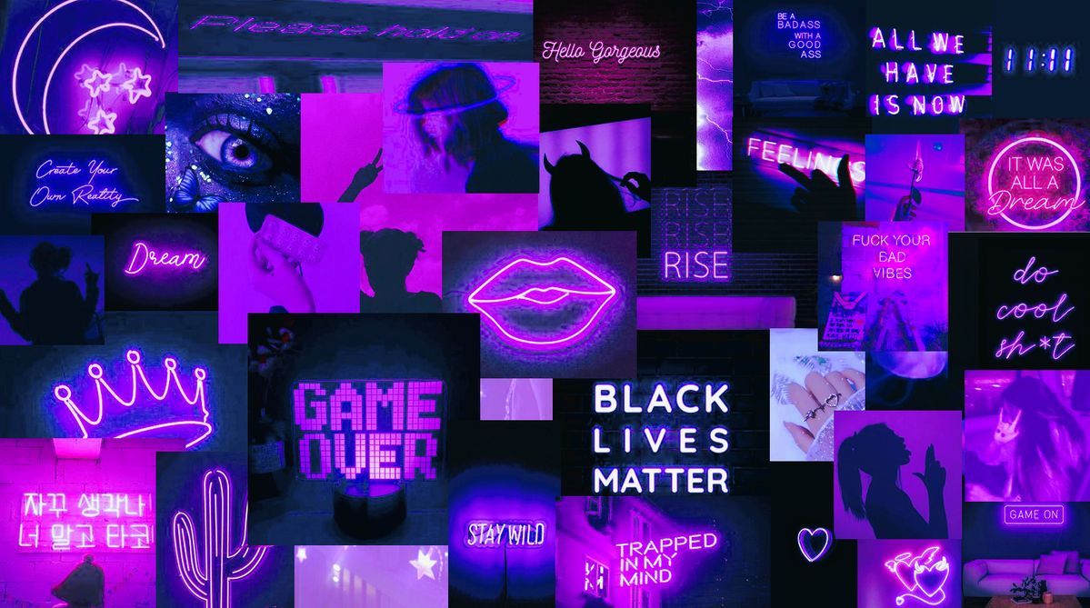 Neon Aesthethic Purple Wallpaper In