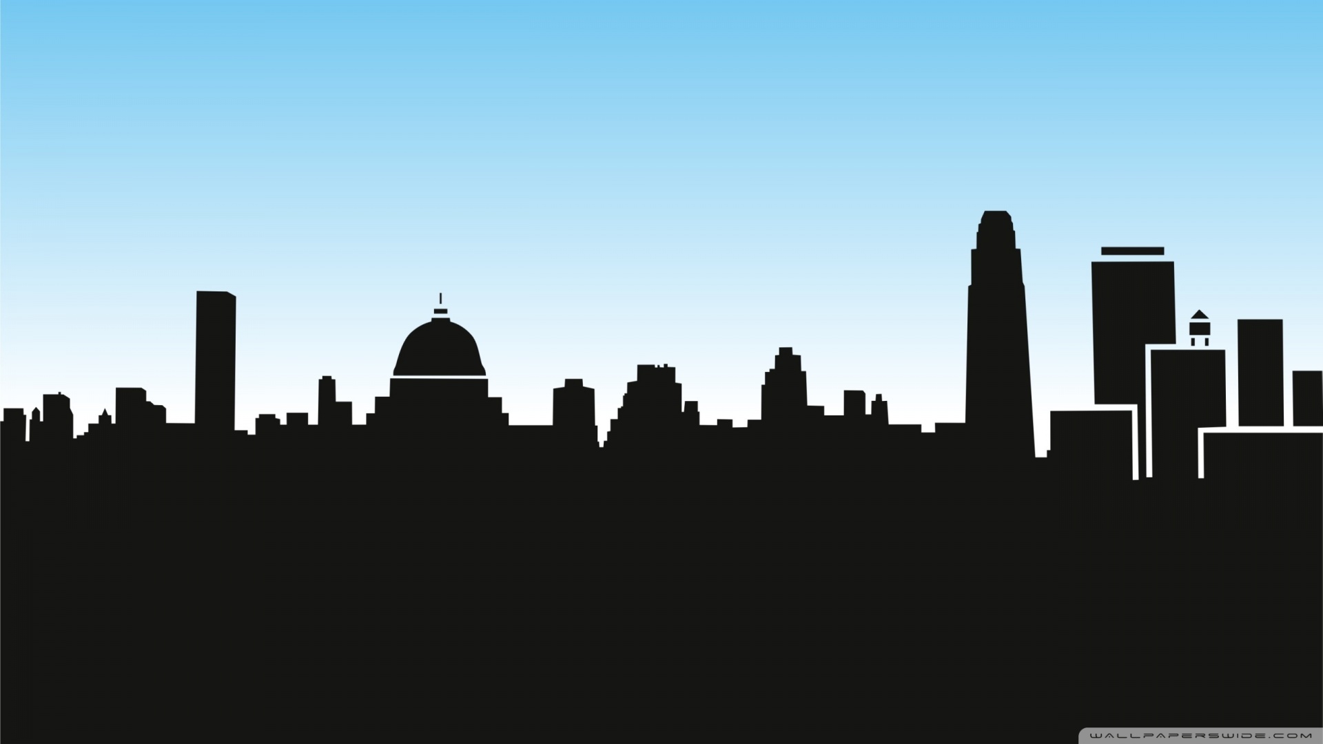 Silhouette Cartoon Wallpaper City Skyline