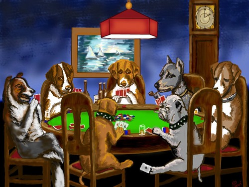 Description Dogs Playing Poker Wallpaper HD