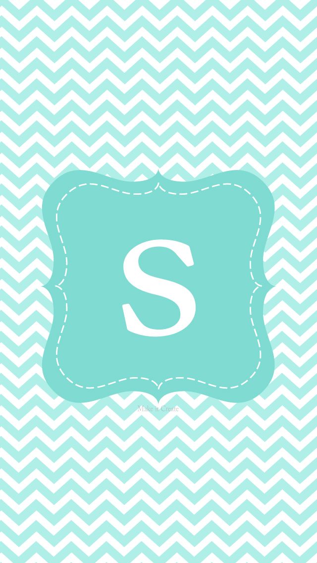 Mint Chevron Initial Background Wallpaper Background