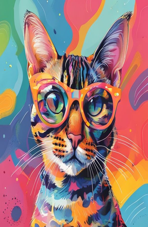 Cat With Glasses Wallpaper