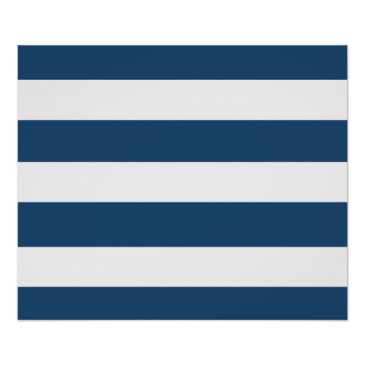 Modern Navy Blue White Stripes Pattern Poster