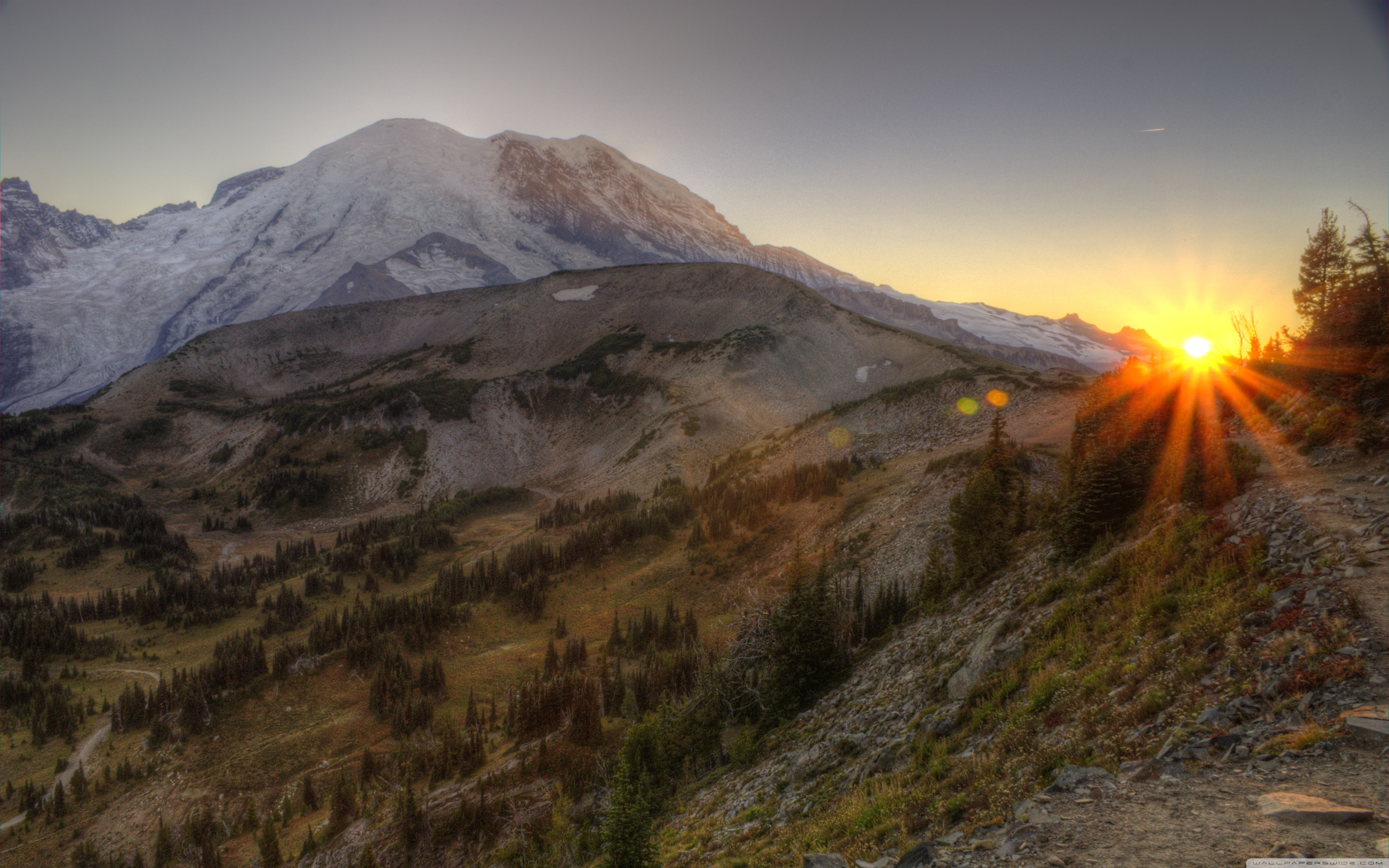 Mount Rainier National Park HDR 4K HD Desktop Wallpaper for 4K
