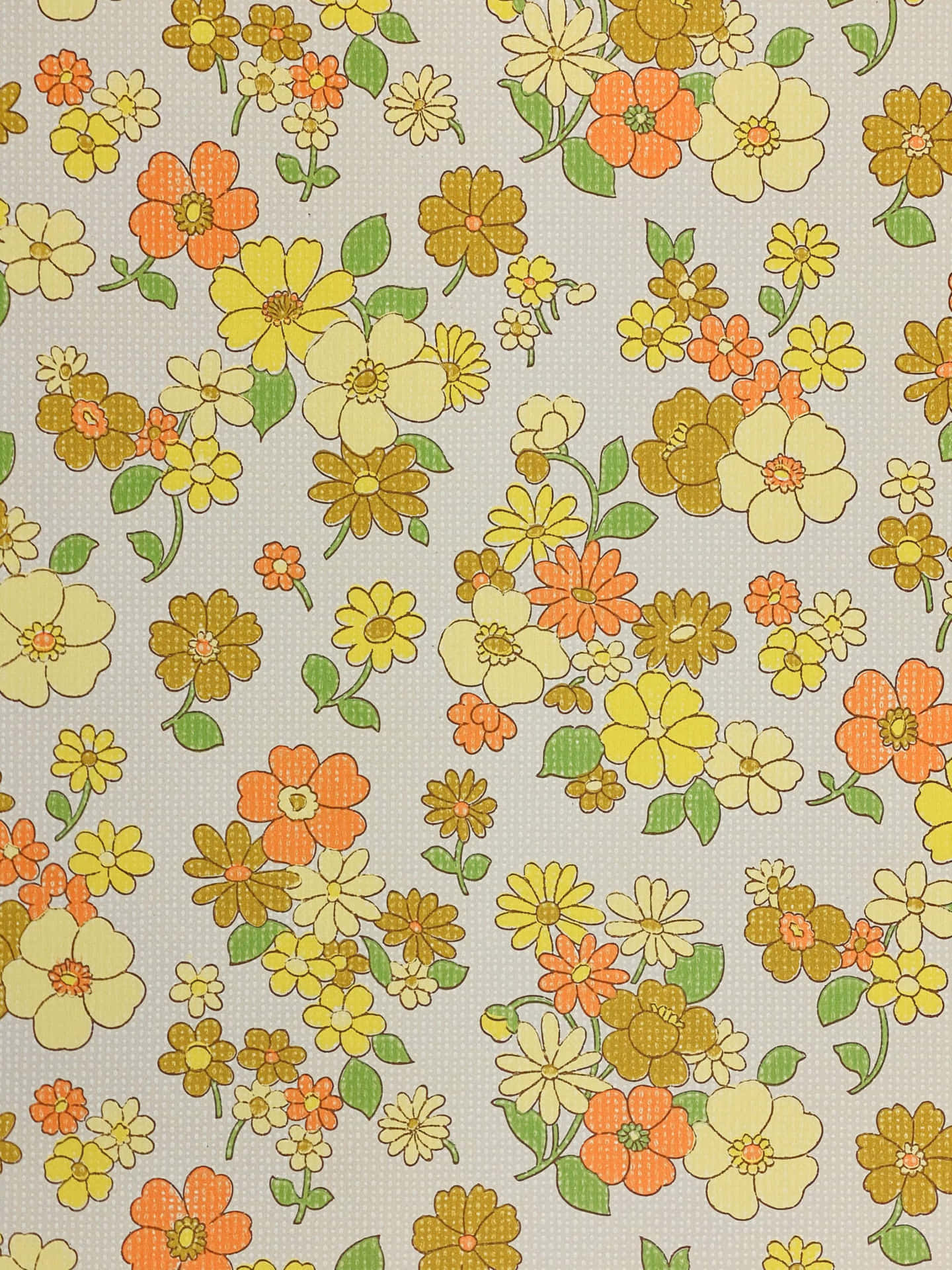 70s Flower Background Wallpaper
