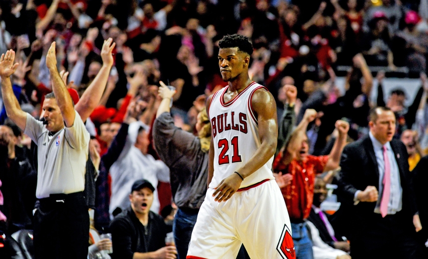 Oct Chicago Il Usa Bulls Guard Jimmy Butler Reacts