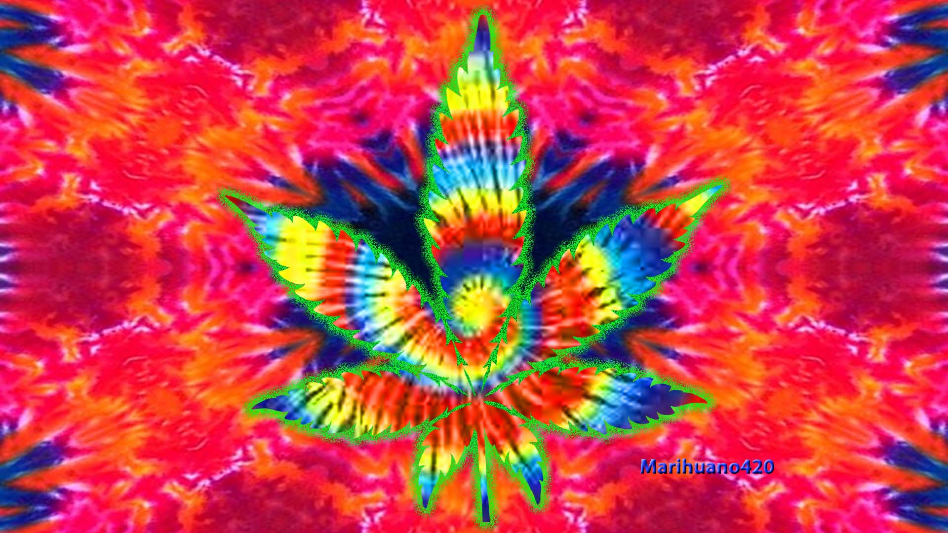 Trippy Weed Background Hippie Wallpaper