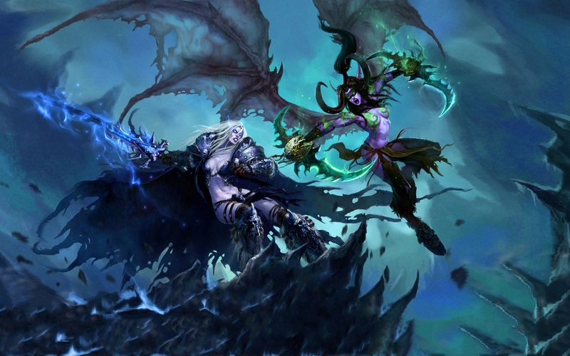 Women Fantasy World Of Warcraft Arthas Illidan Wallpaper