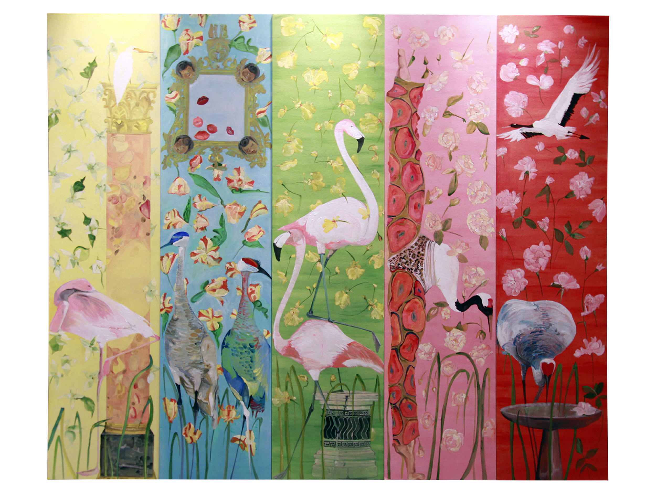  of Earthly Delights 5 panel hand painted wallpaper mural Paris 2015 2500x1875