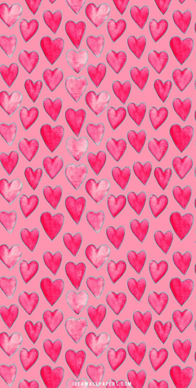 Pink Heart Valentine S Day Wallpaper Idea iPhone