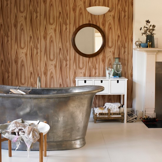 Wood Print Wallpaper Bathroom Housetohome Co Uk