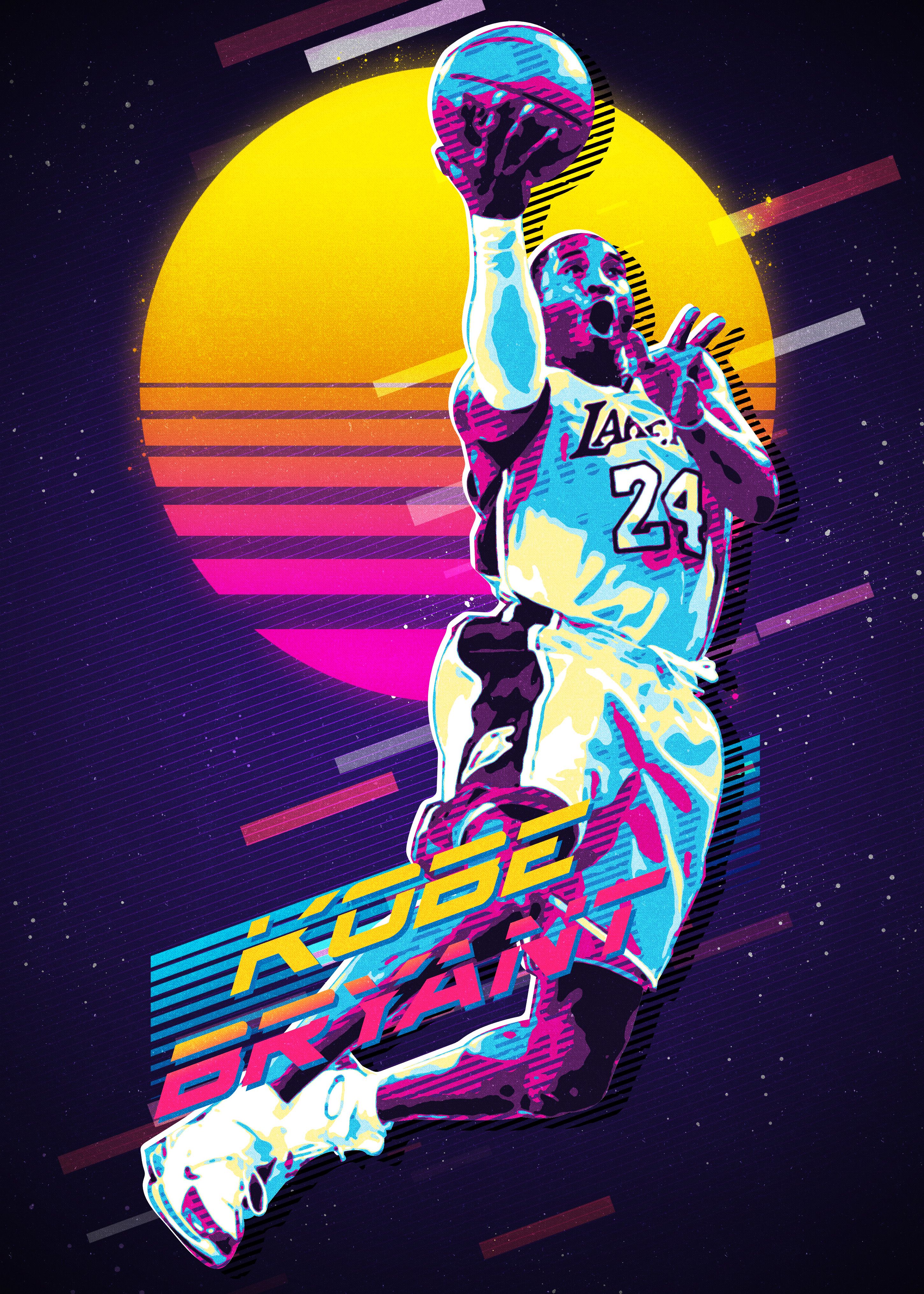 Kobe Retro In Bryant Wallpaper Poster