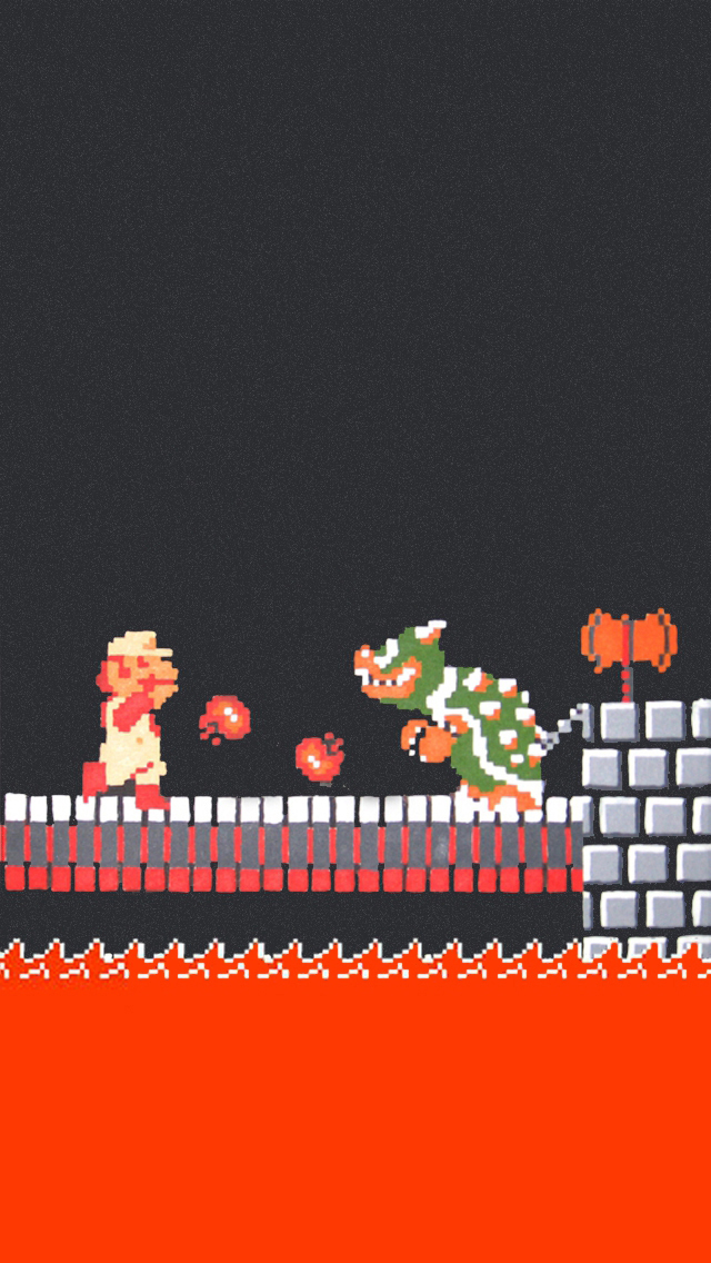 Mario Fighting Bowser iPhone Wallpaper