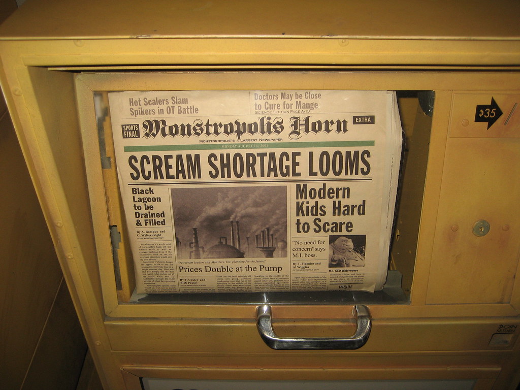 Monstropolis Horn Newspaper In Line For The Monsters Inc R