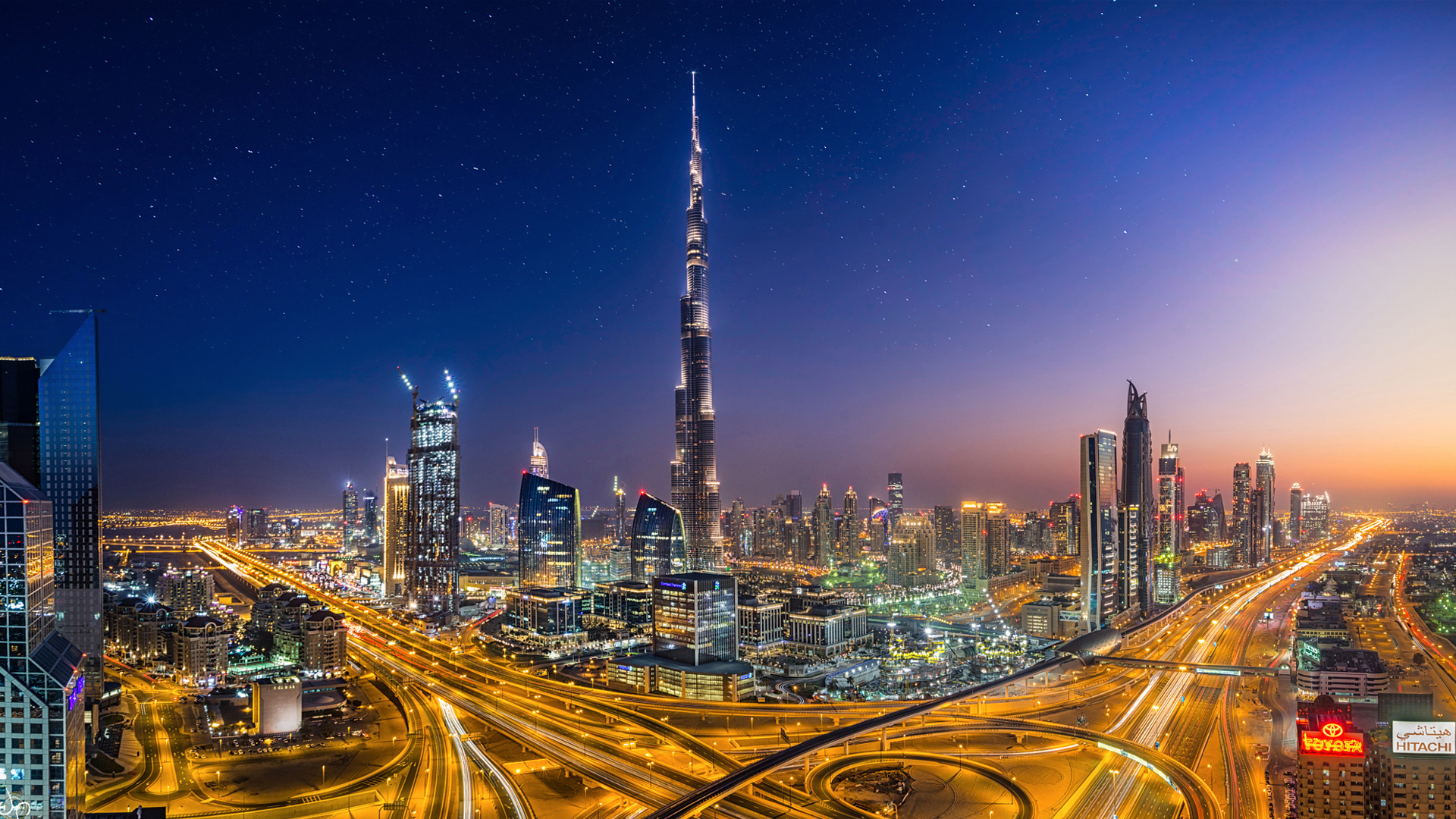 Desktop Wallpaper Dubai Emirates Uae Megapolis Moving