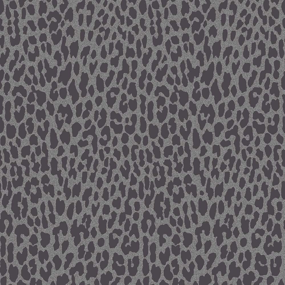 Fine Decor Geo Animal Print Glitter Wallpaper Black Silver