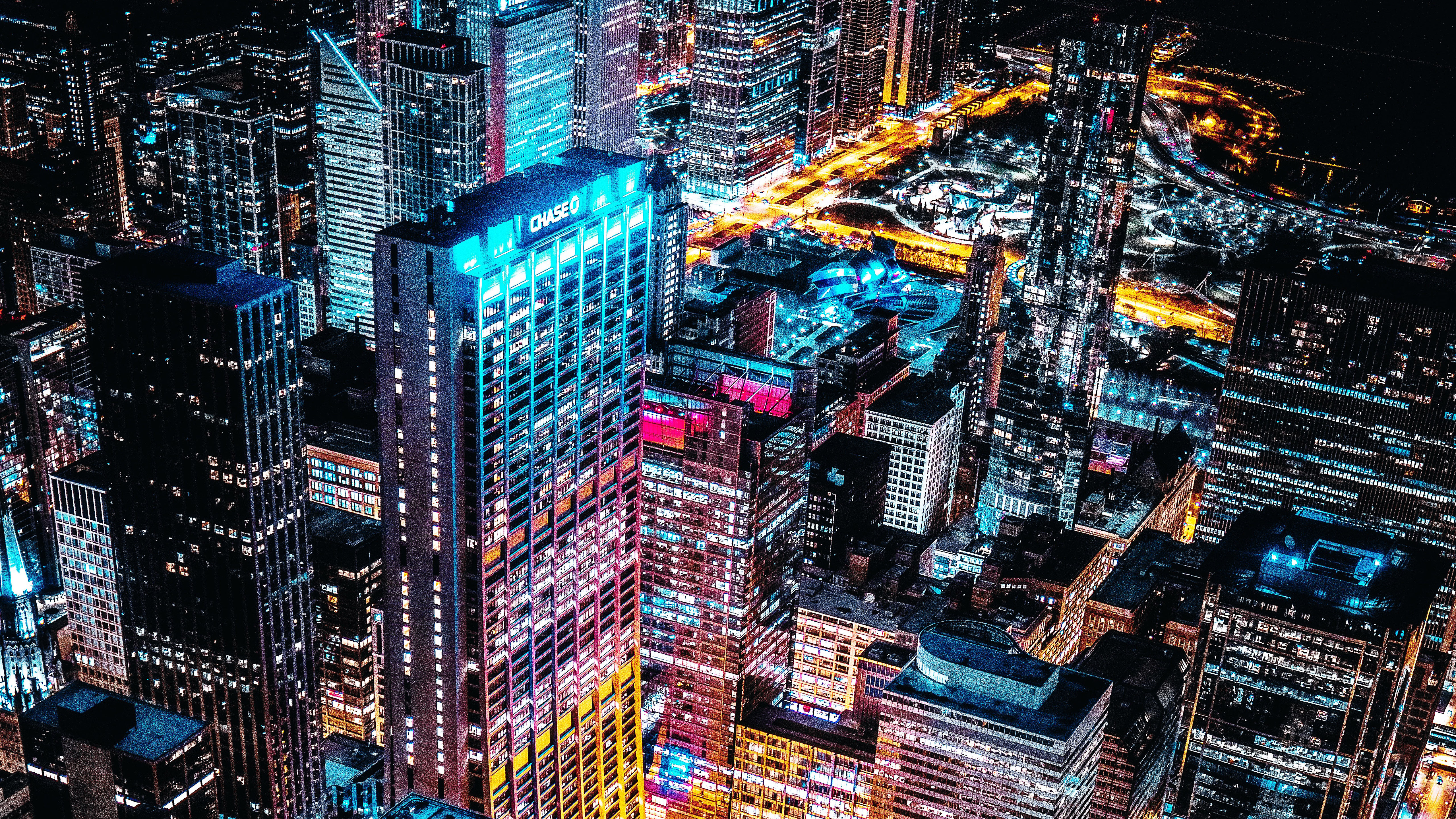 Aerial Of City 5k Wallpaper HD