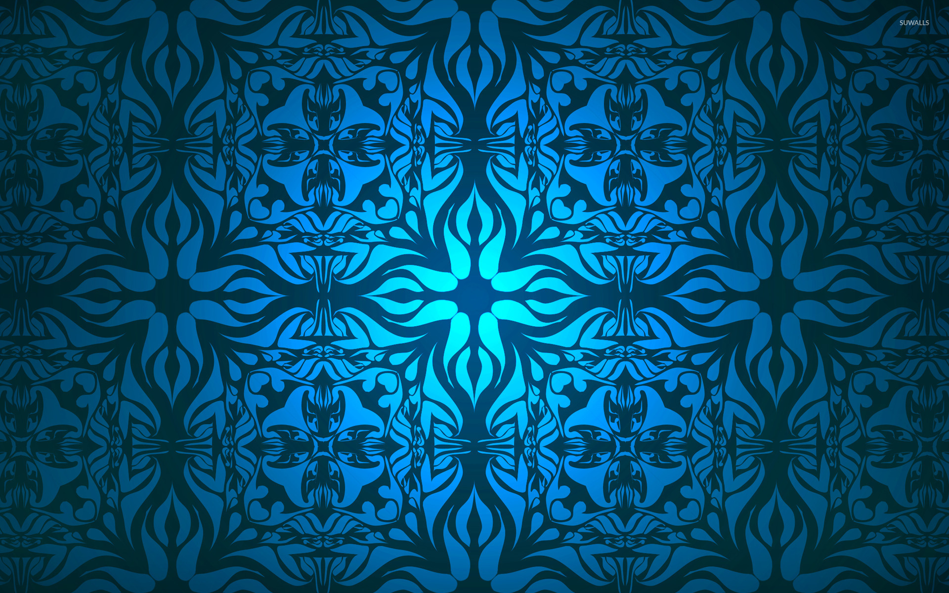 Vintage Blue Pattern Wallpaper Abstract