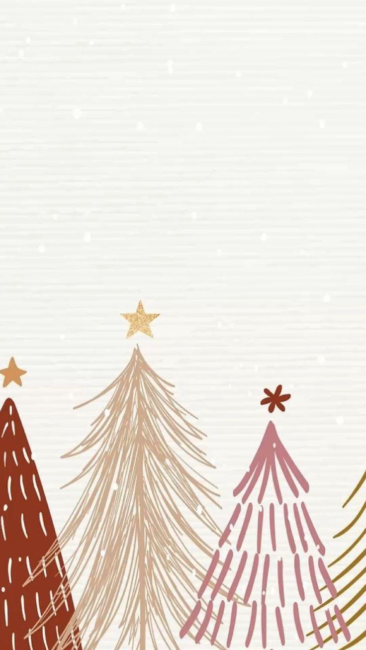 Winter Christmas Background Trees Aesthetic