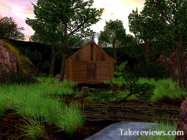 3d Spring Log Cabin Revulet Screensaver