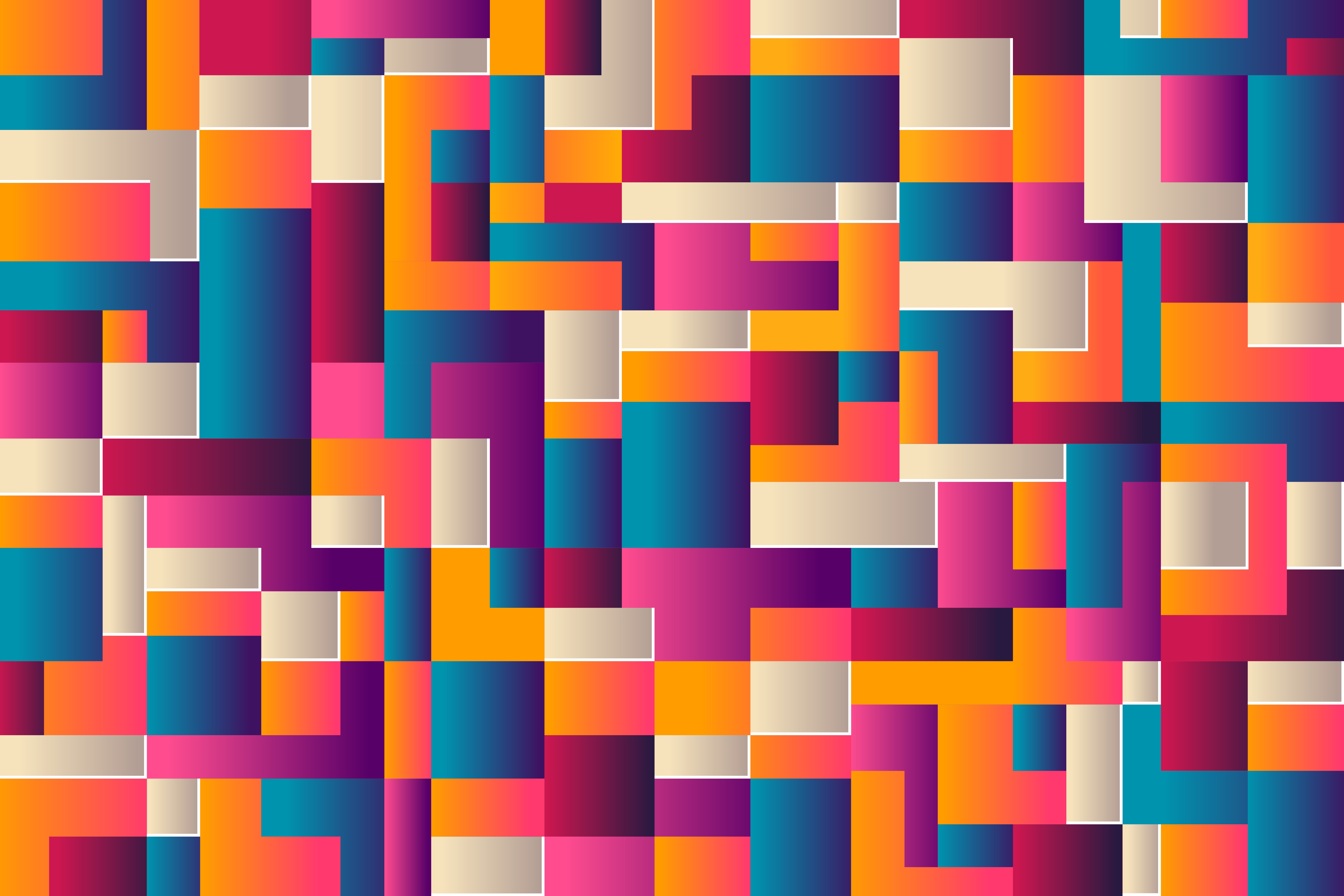 Vivid, colorful abstract background with geometric shapes and gradient colors, suitable for modern and creative designs
