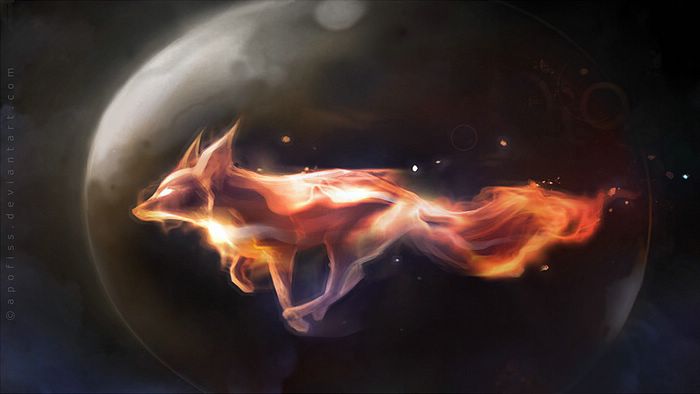 Speed Painting By Apofiss Fiery Fox Wallpaper