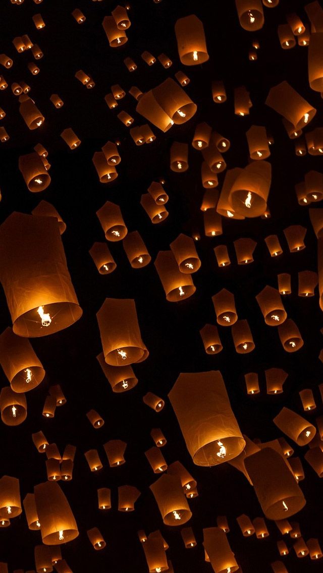 Sky Lanterns iPhone Wallpaper