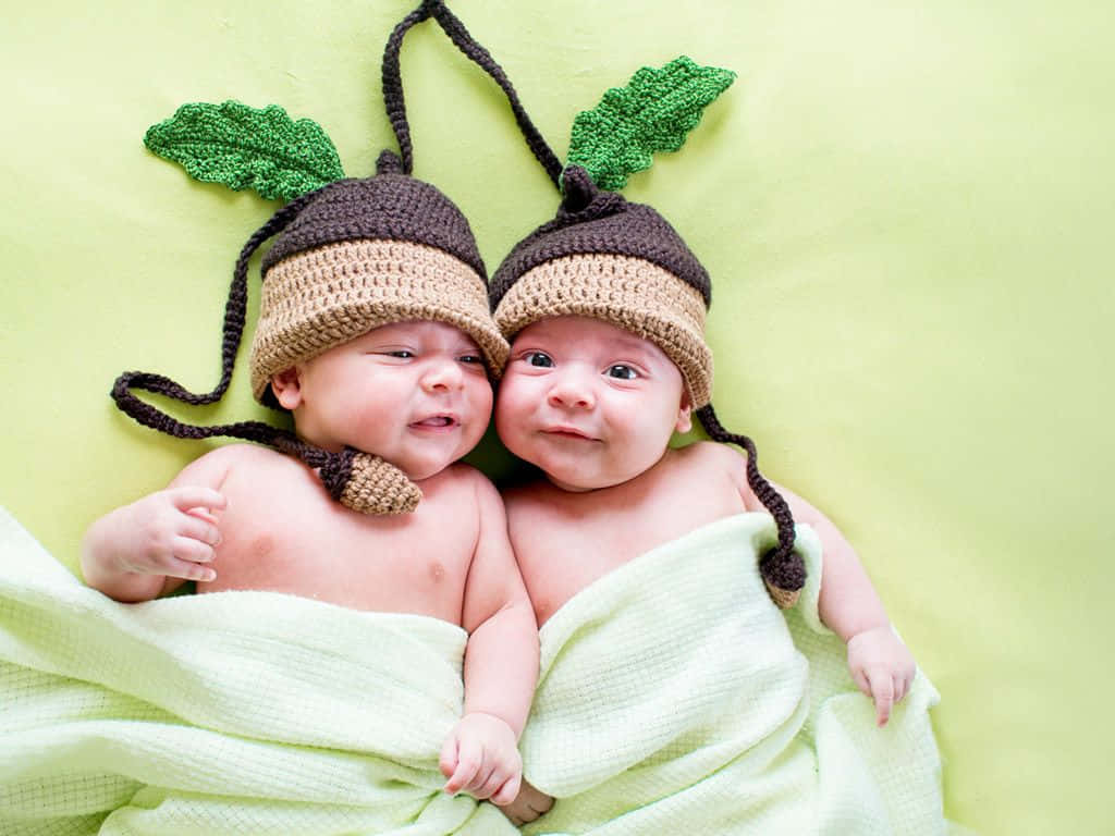 Adorable Twin Babies Cuddling Wallpaper