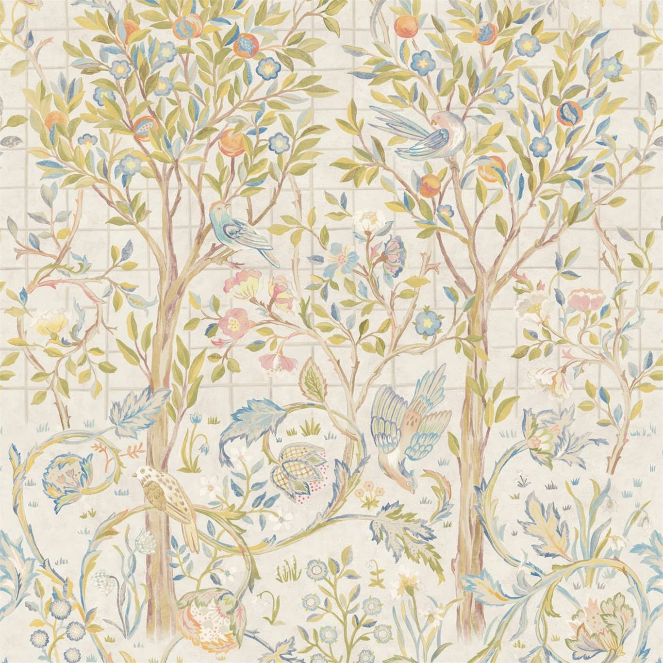 William Morris Co Melsetter Panel Wallpaper Ivory Sage