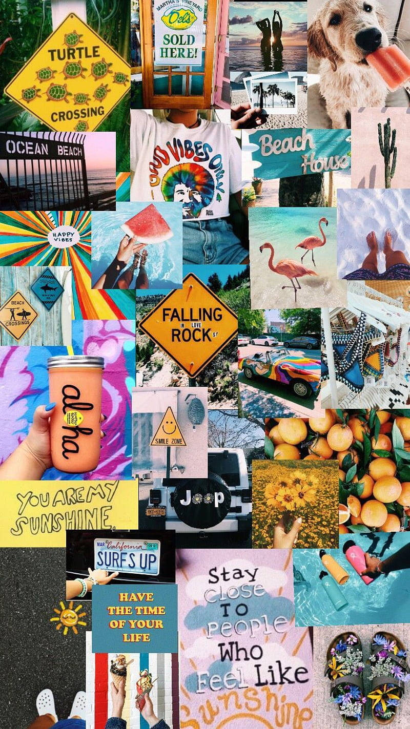 Summer Collage Background For Wallpaper
