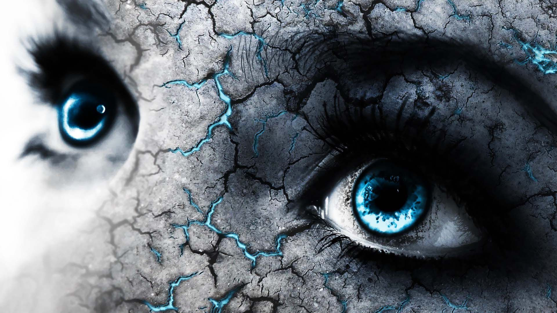 Blue Eyes And Cracked Skin 4k Wide Ultra HD Wallpaper