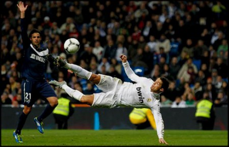 Cristiano Ronaldo Bicycle Kick Shot Real Madrid Malaga