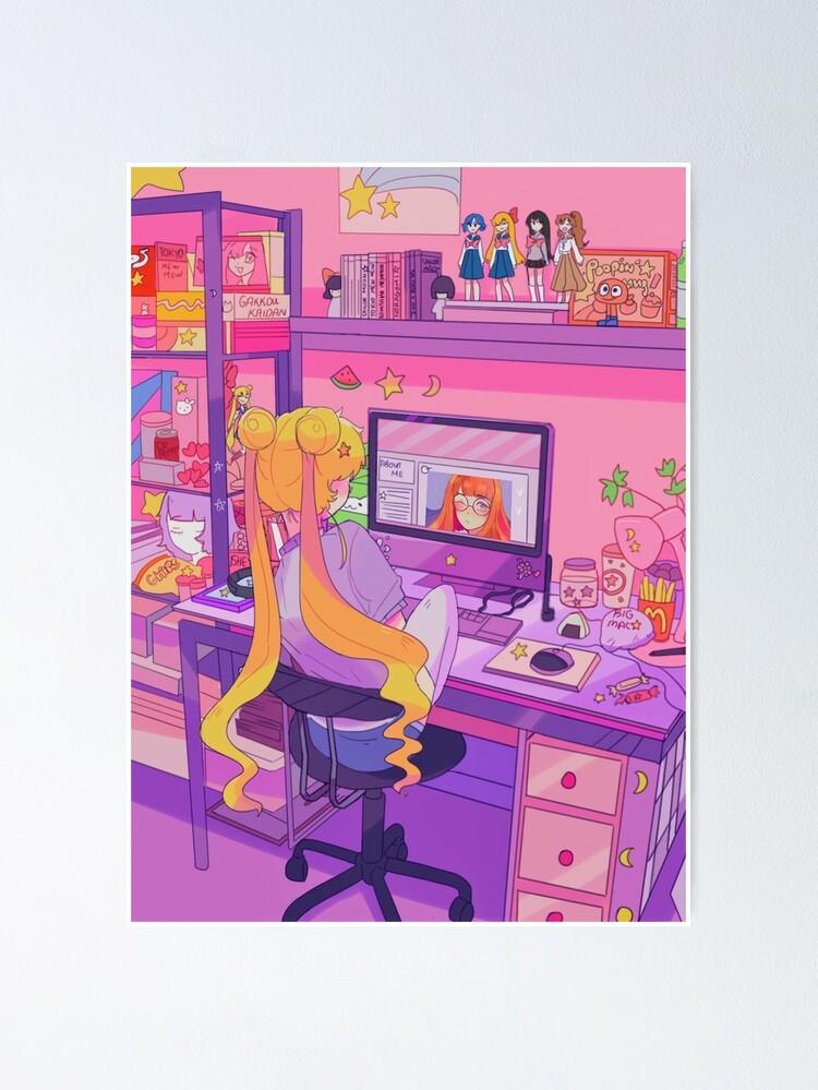 Happy Work From Home Usagi Art Poster For Sale By Beverleyriley