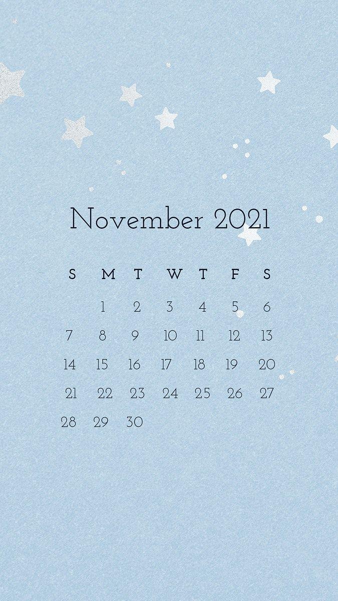 Calendar November Editable Template Phone Wallpaper Psd Cute