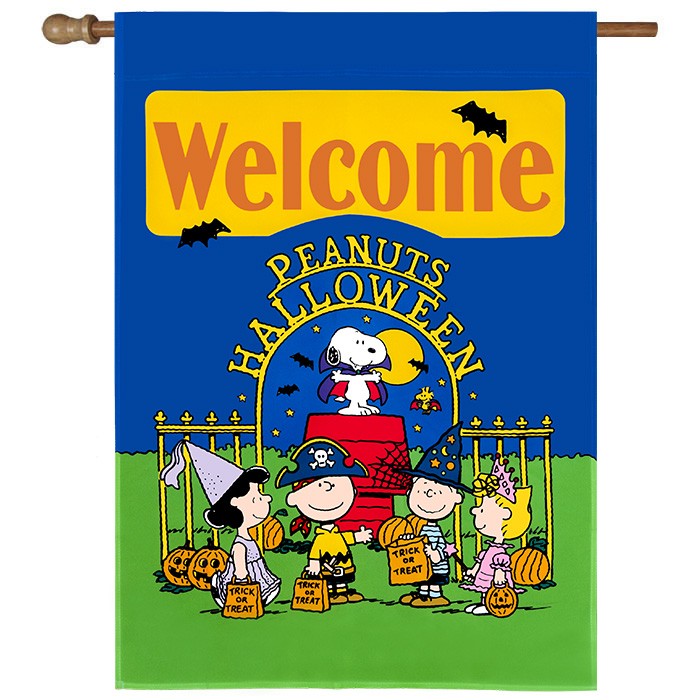 Halloween Peanuts Wele House Flag