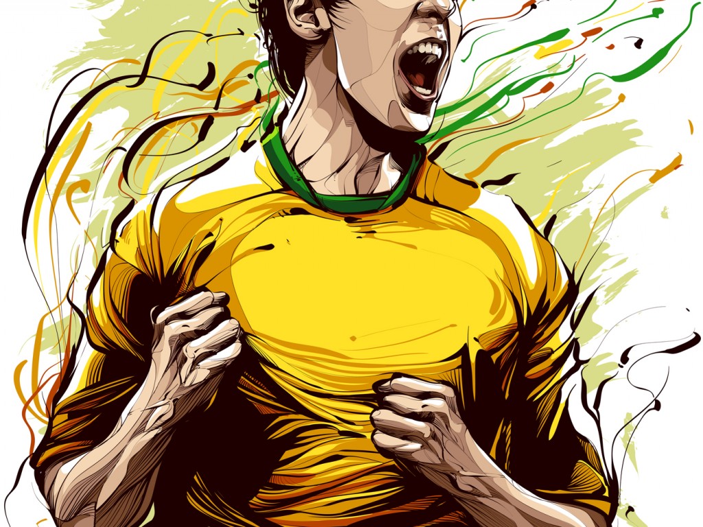 Cristiano Siqueira Football Player Illustration HD Wallpaper