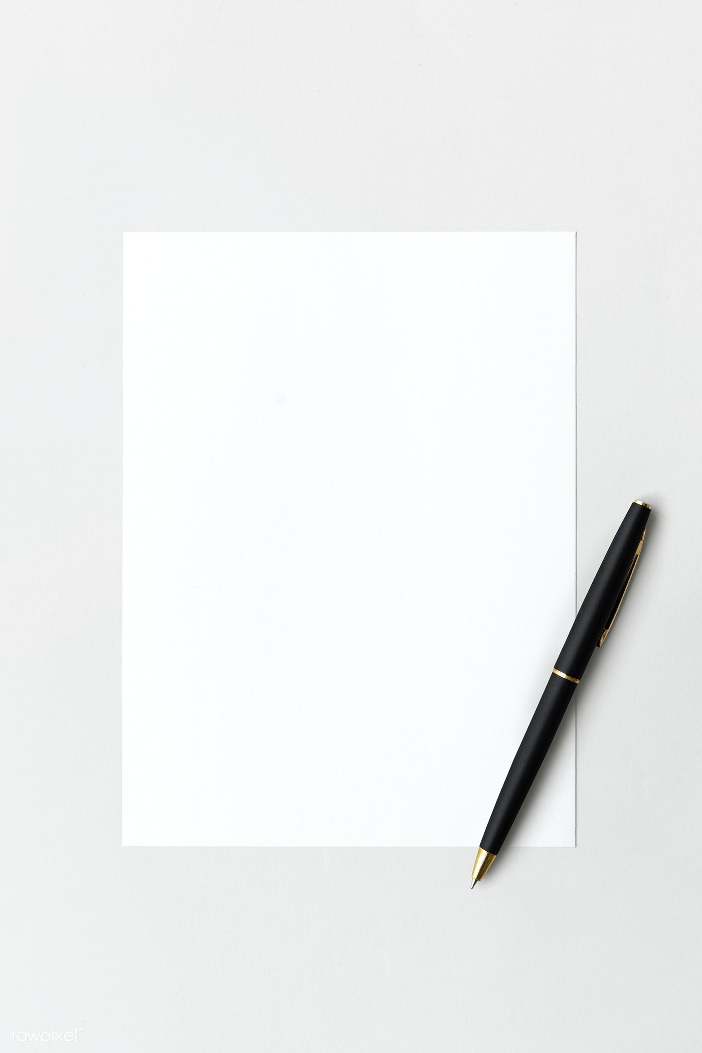 Download premium psd of Blank white paper with black pen 1202057
