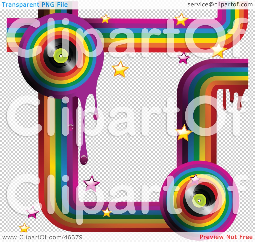 Rf Clipart Illustration Of A Funky Music Rainbow Background