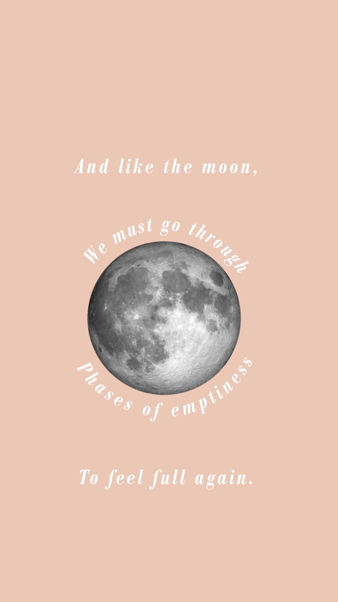 Moon Quotes Peach Wallpaper