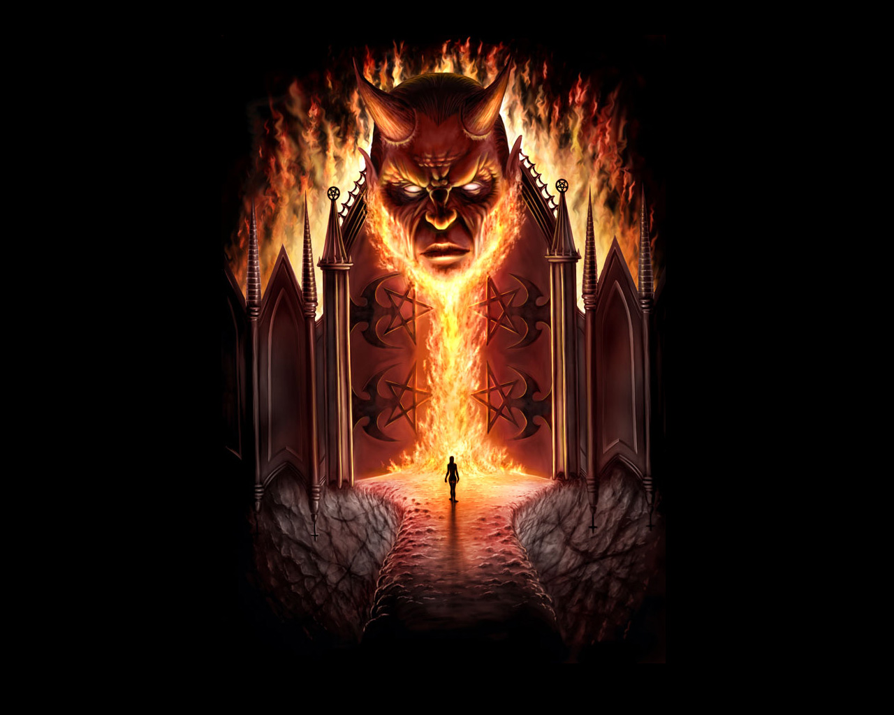 In Fornt Of Hells Gate Wallpaper From Evil