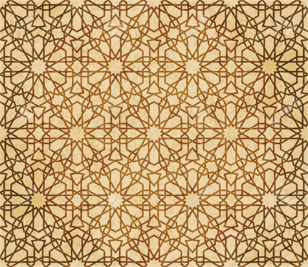 Retro Brown Islam Seamless Geometry Pattern Background Eastern