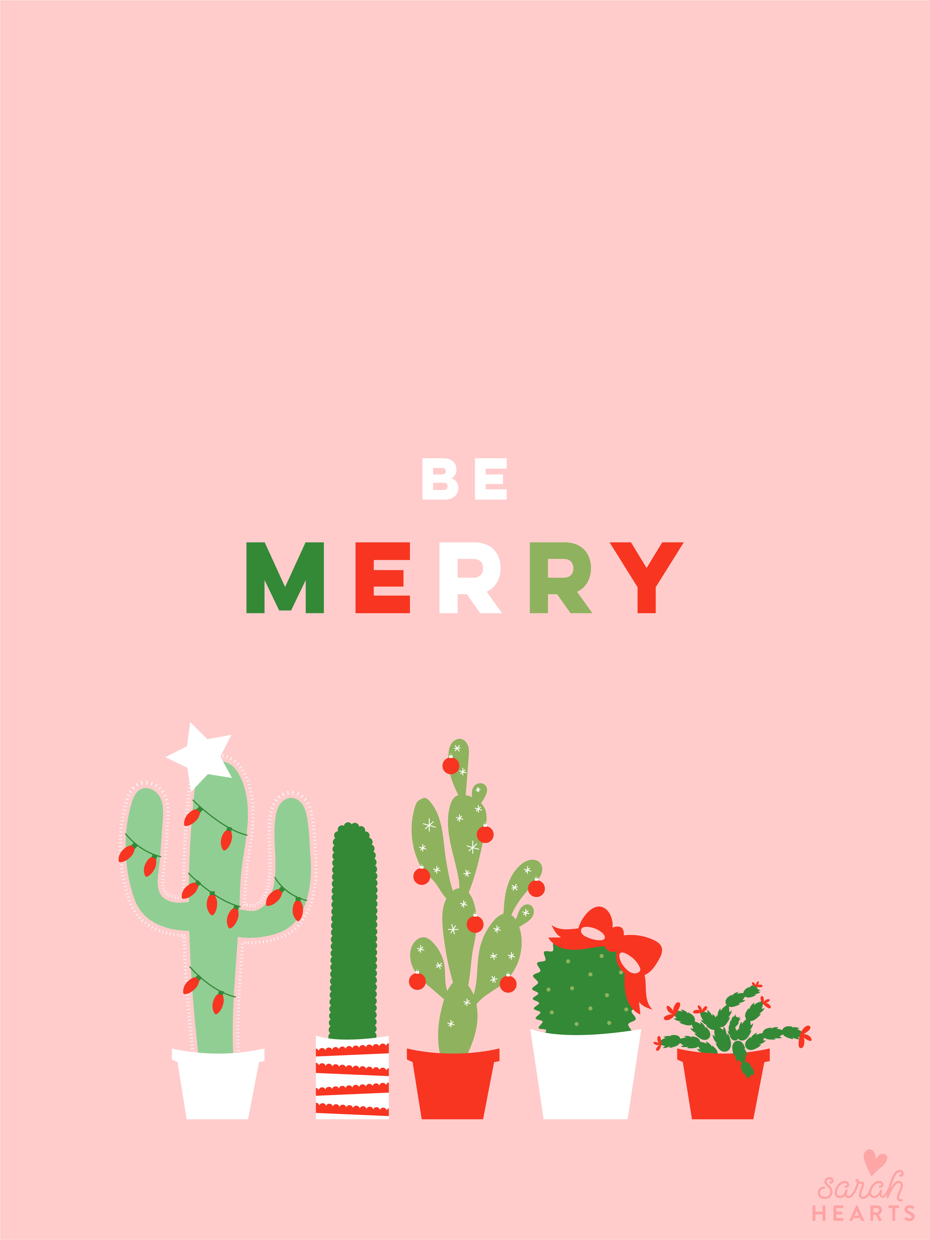 December Christmas Cactus Calendar Wallpaper Sarah Hearts