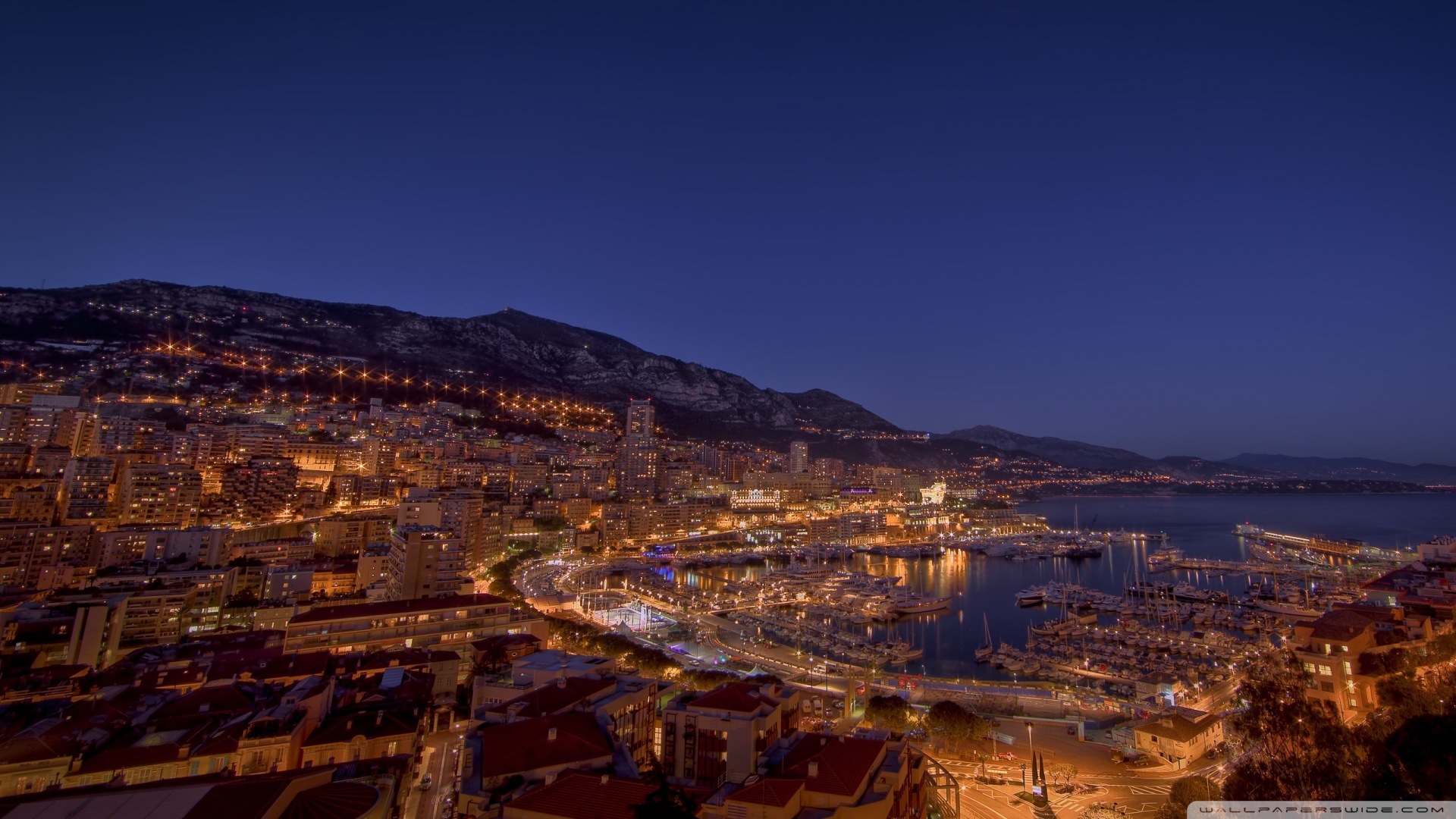 Monte Carlo Marina At Night