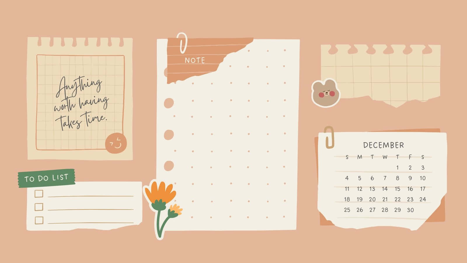 Cute Desktop Organizer Wallpaper