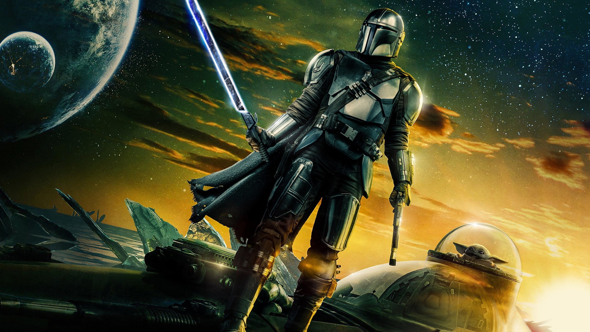 The Mandalorian Wallpaper 4k Season Din Djarin Darksaber