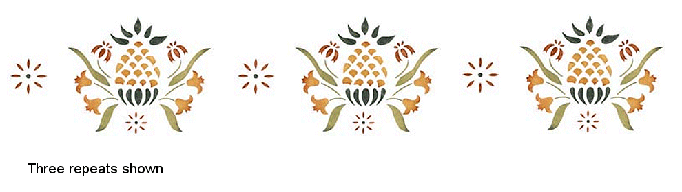 Colonial Pineapple Pattern By Walltowallstencils