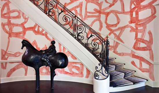 Love For Bold Graphic Brush Strokes With This Hand Painted Wallpaper