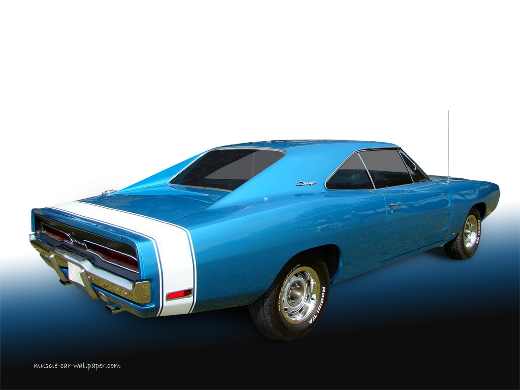 1970 Dodge Charger Wallpaper   Blue Hardtop   Right rear View 1024 02
